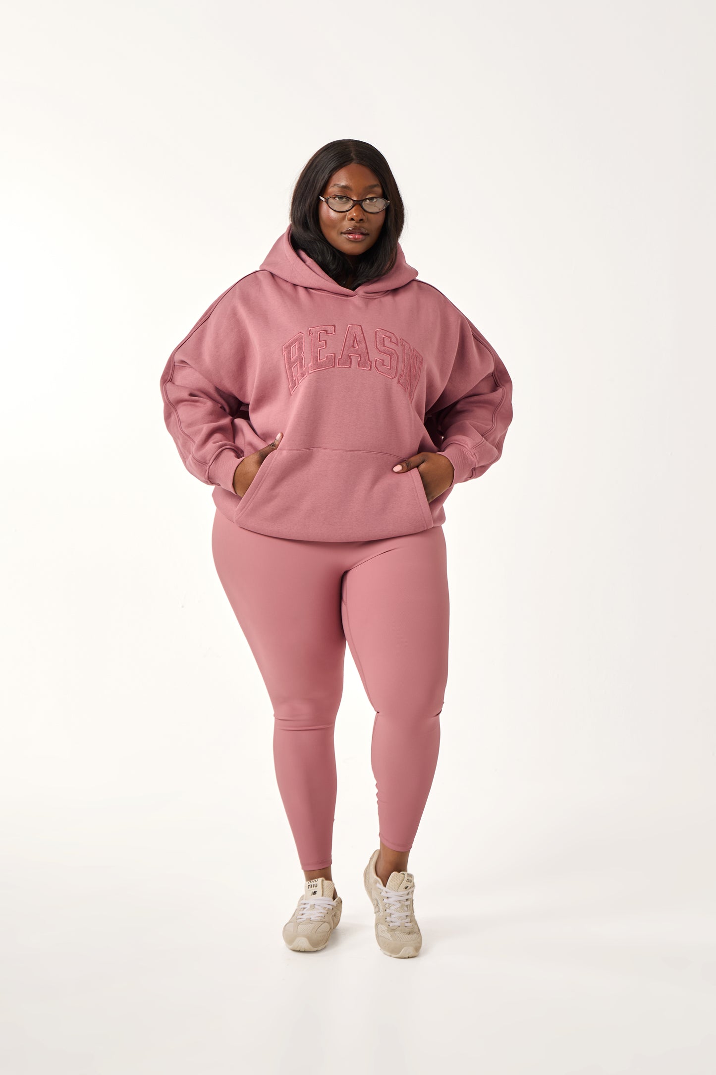 Oversized Branded Hoodie - Blush Pink
