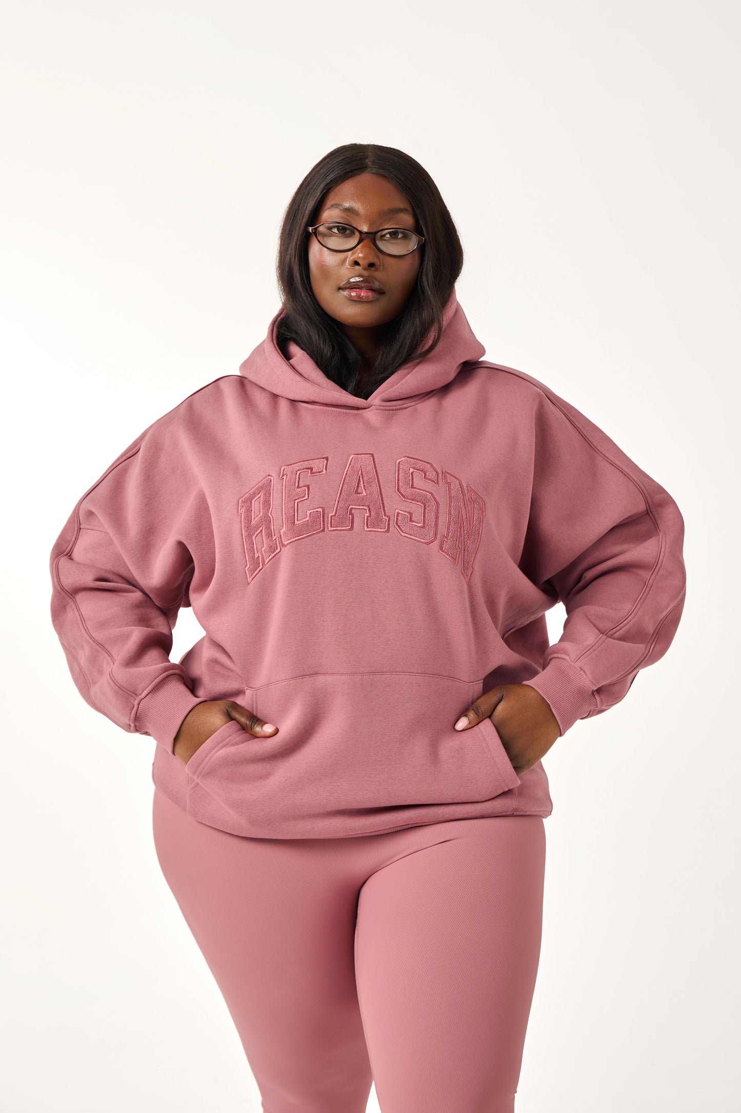 Oversized Branded Hoodie - Blush Pink