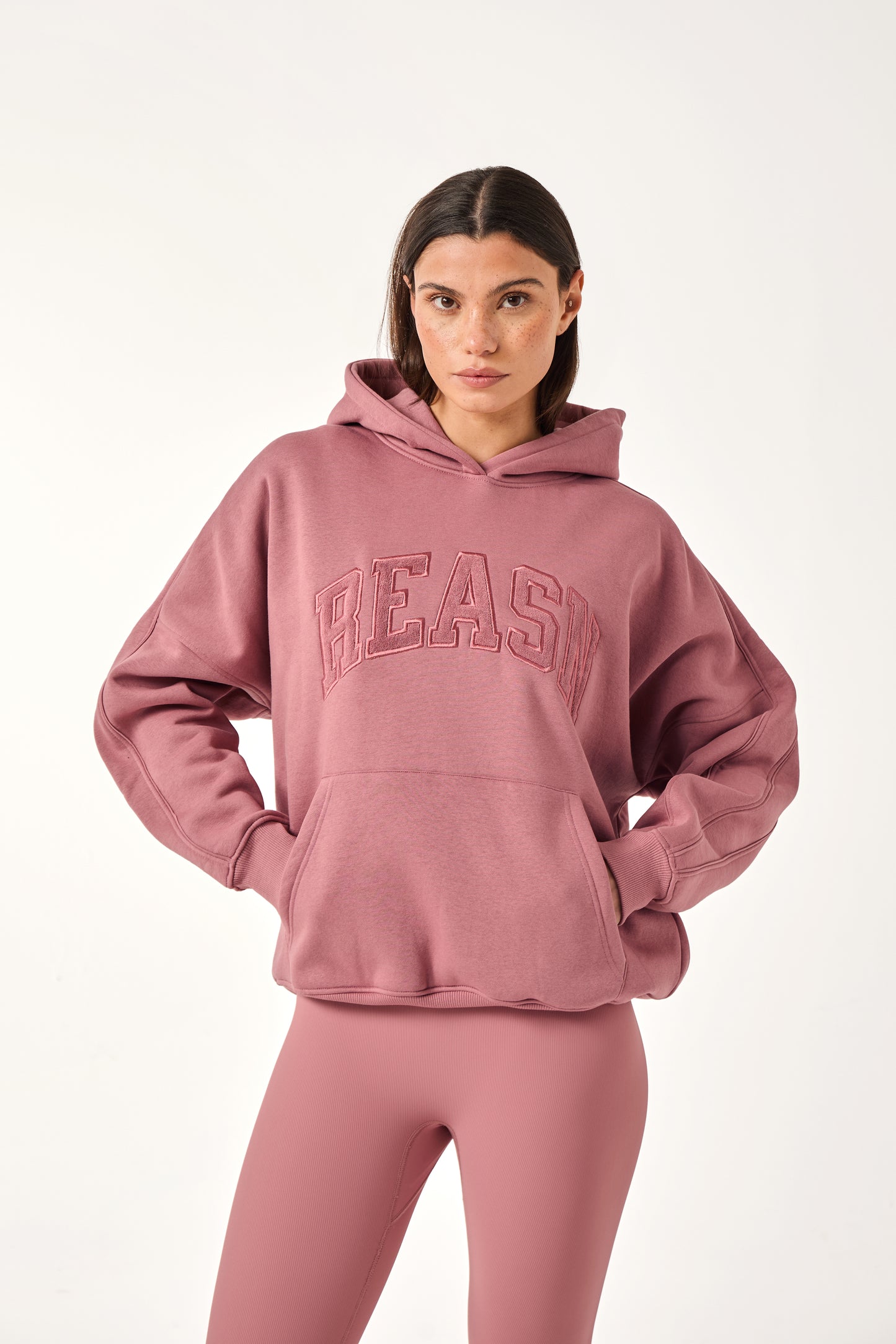Oversized Branded Hoodie - Blush Pink