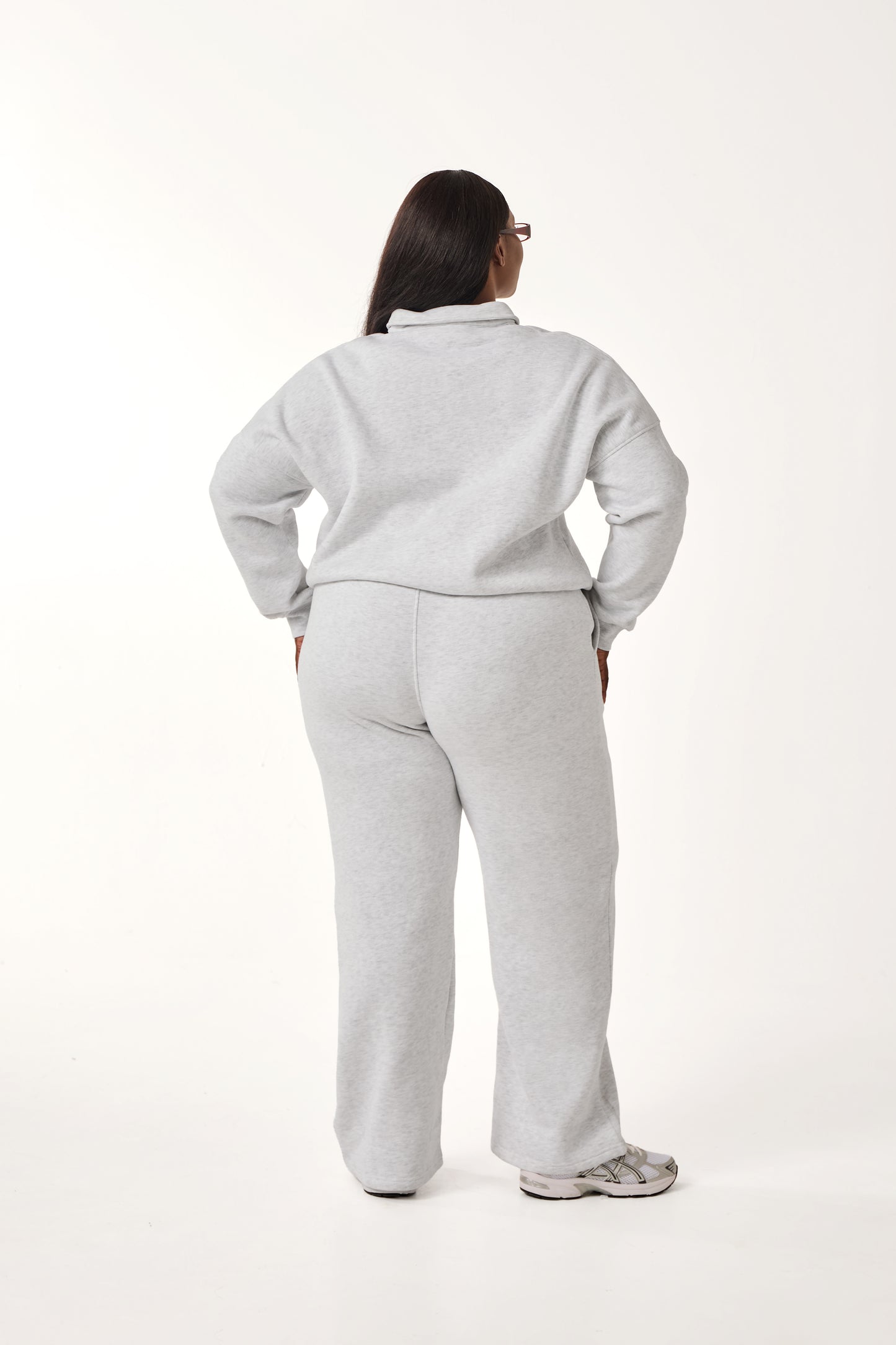 Button Front Collar 2 In 1 Tracksuit - Grey Marl