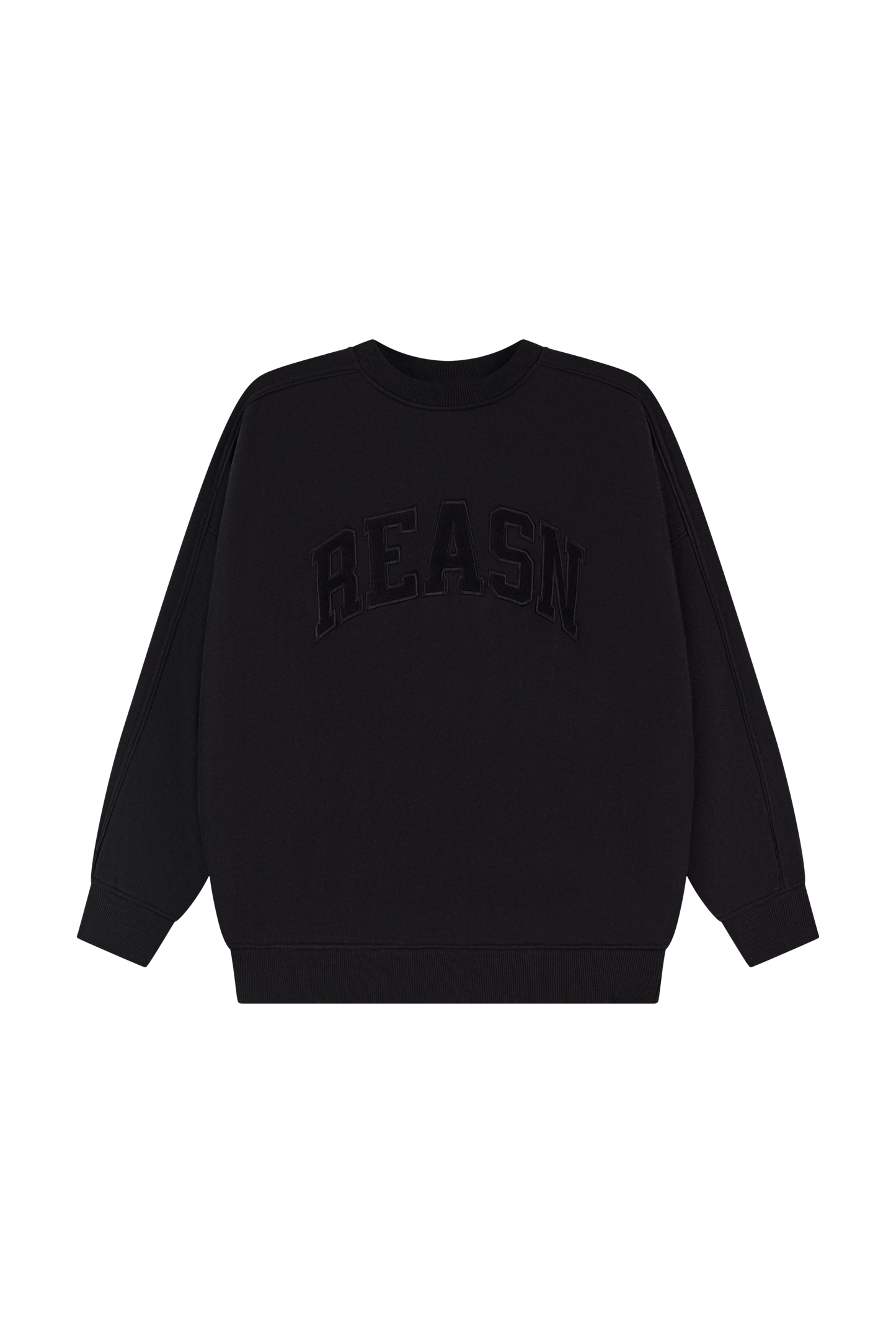 Oversized Branded Crew Neck Sweatshirt - Core Black