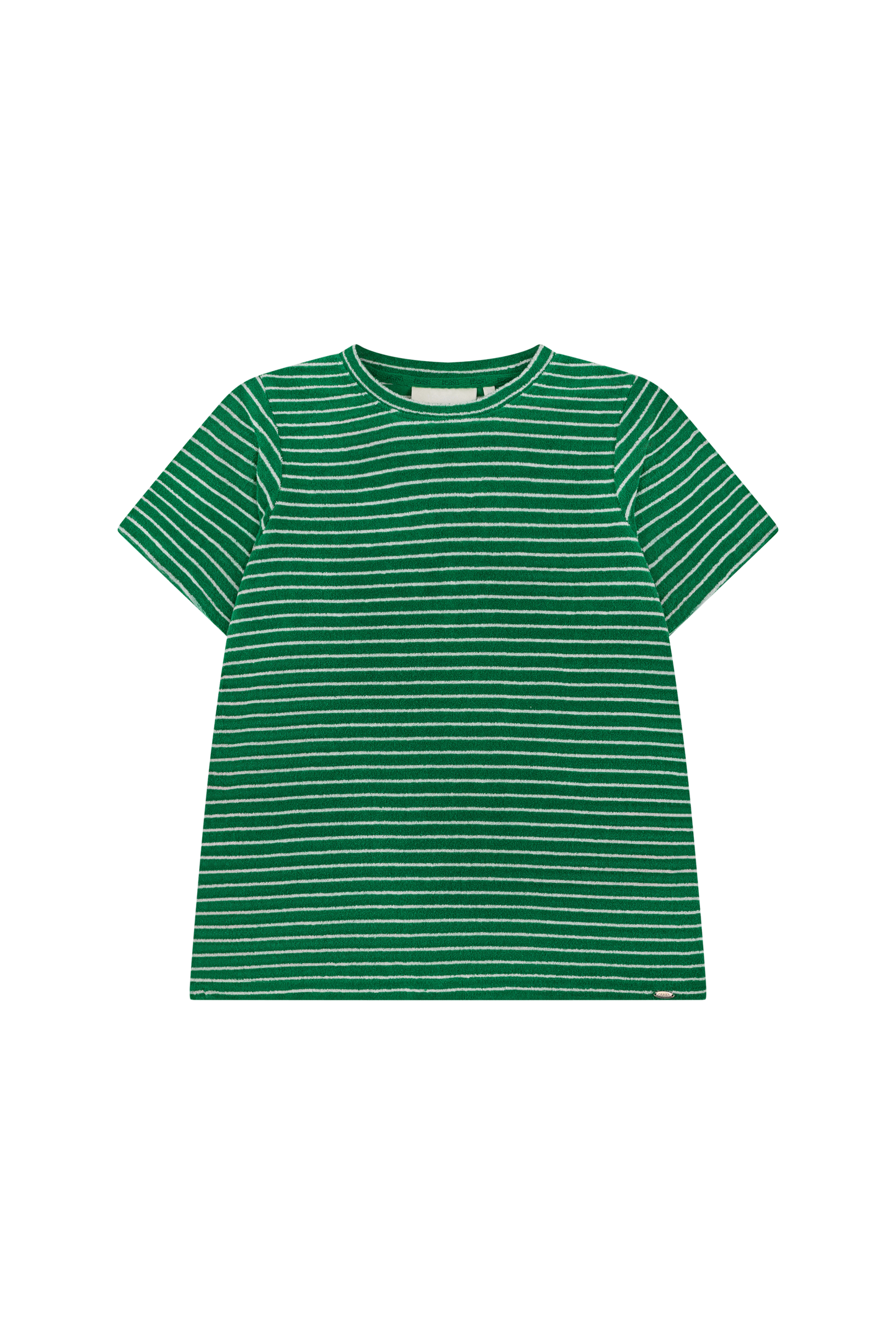 Towelling Stripe Short Sleeve T Shirt - Jelly Bean Green