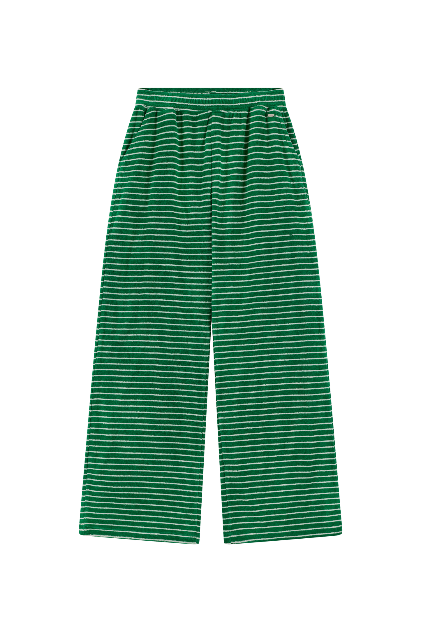Towelling High Waist Trousers - Jelly Bean Green