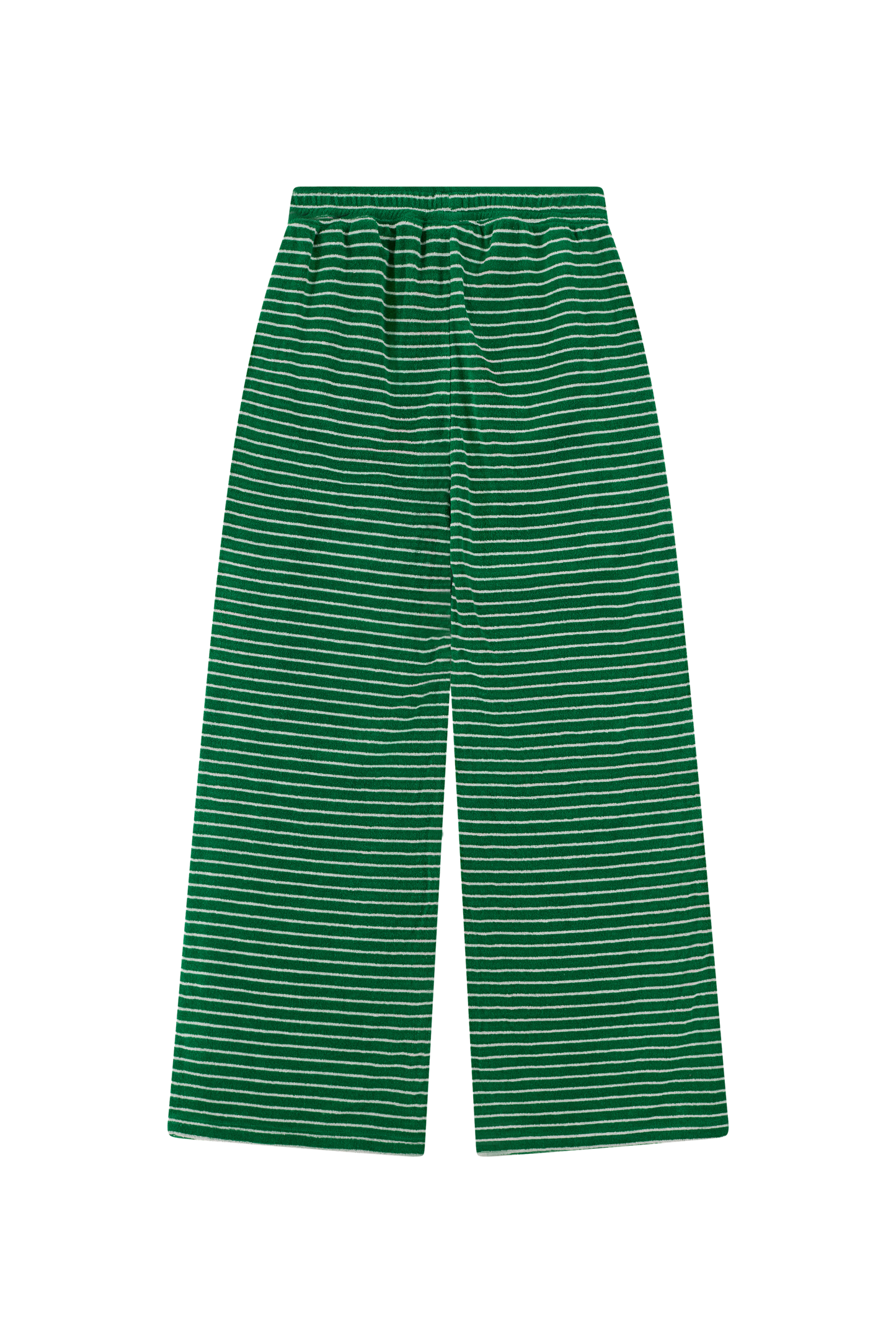 Towelling High Waist Trousers - Jelly Bean Green