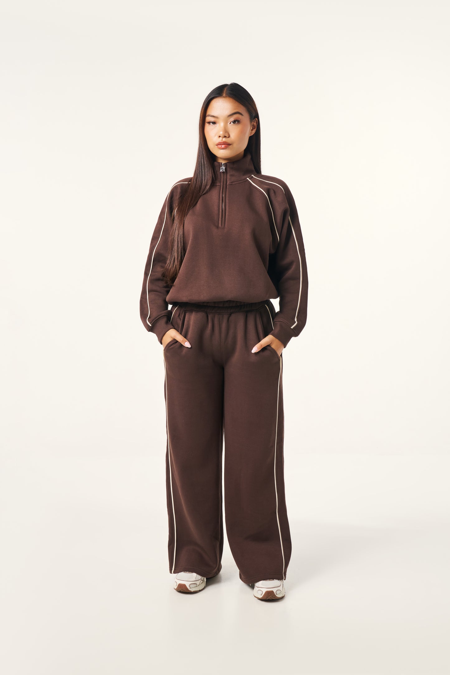 Quarter Zip 2 in 1 Tracksuit - Espresso