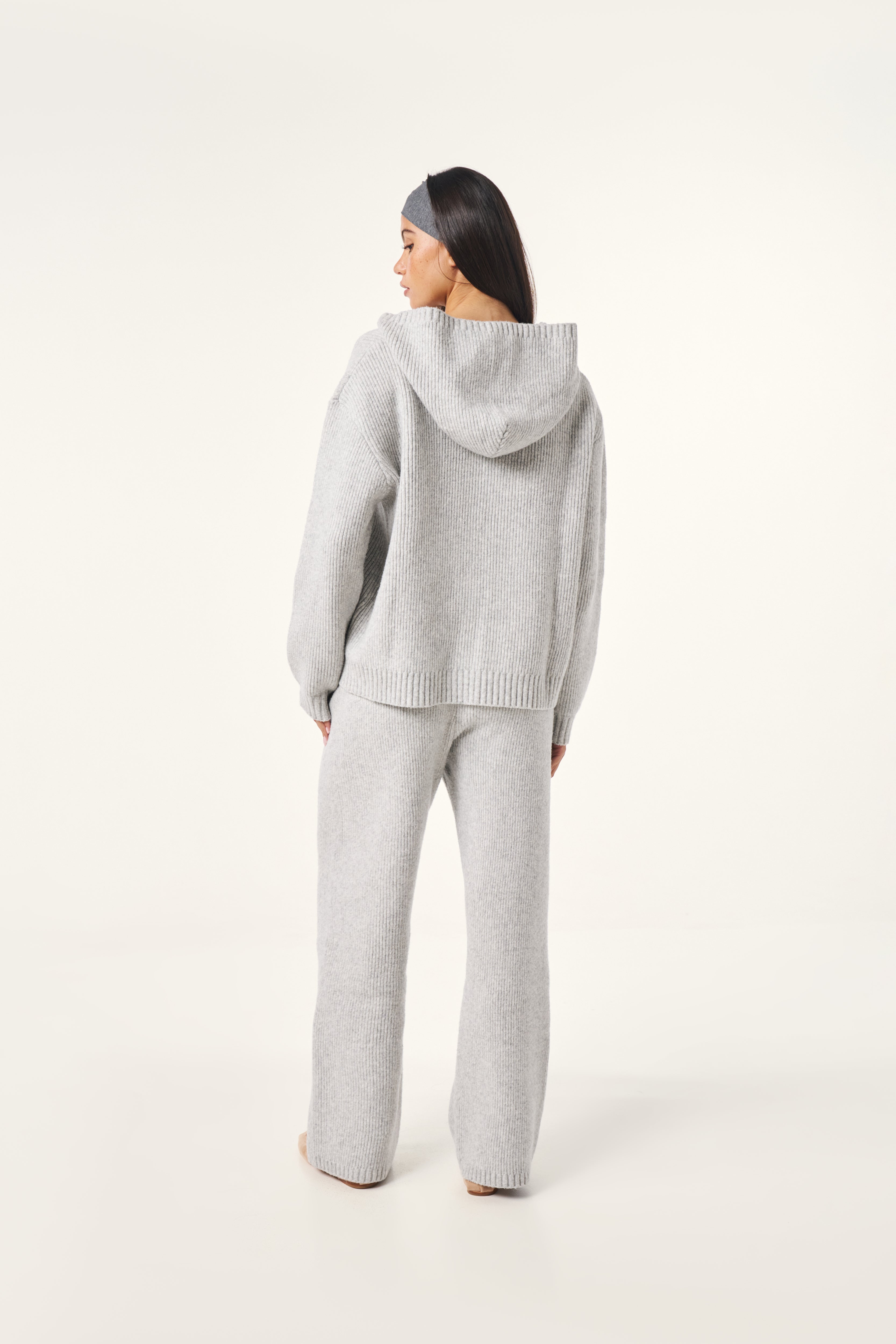 Oversized Premium Knitted Hoodie - Grey Marl – reasn