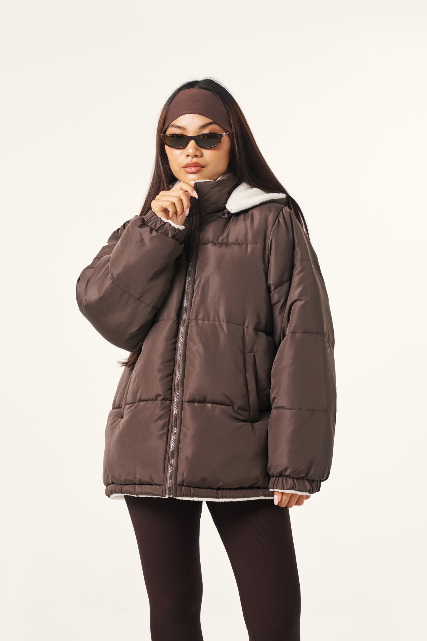 Multiway Reversible Puffer Coat - Espresso
