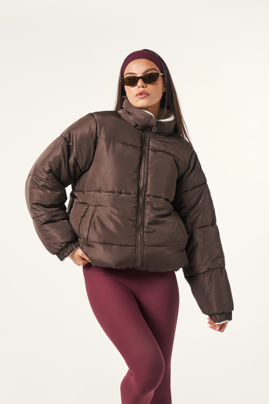 Multiway Reversible Puffer Coat - Espresso