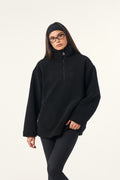 Quarter Zip Borg Sweatshirt - Core Black