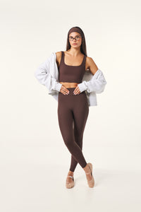 The Sculpt High Waist Leggings - Espresso