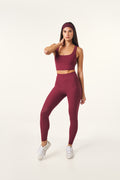 The Sculpt High Waist Leggings - Dark Cherry