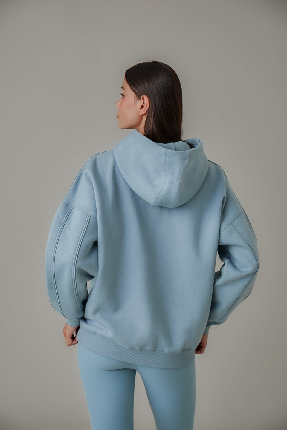 Oversized Branded Hoodie - Spring Lake Blue